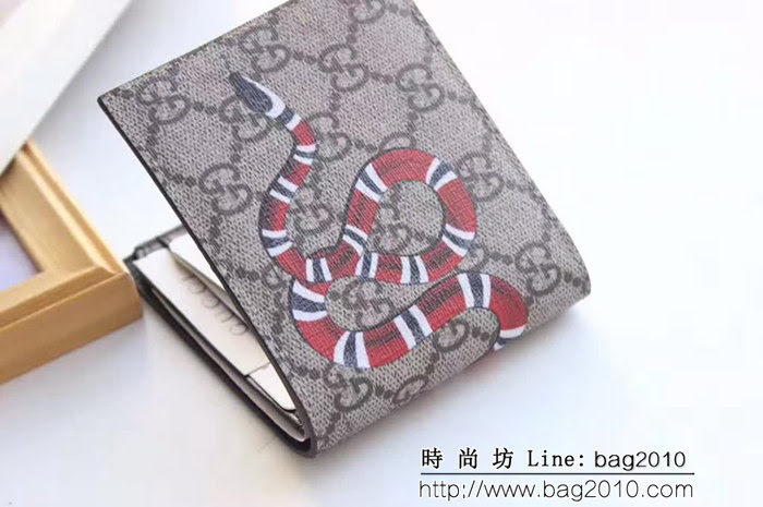 GUCCI古馳 經典款 G家蛇圖案 雙折皮夾 138042 WTG1832
